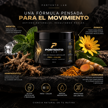 PORTENTOLAB® - Gel de masaje articular y muscular.