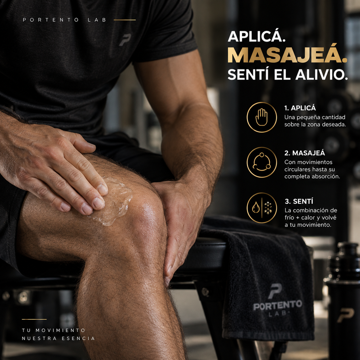 PORTENTOLAB® - Gel de masaje articular y muscular.