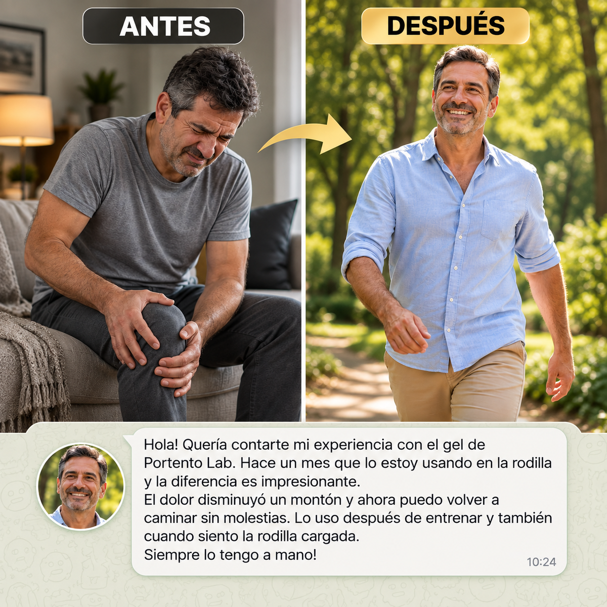 PORTENTOLAB® - Gel de masaje articular y muscular.